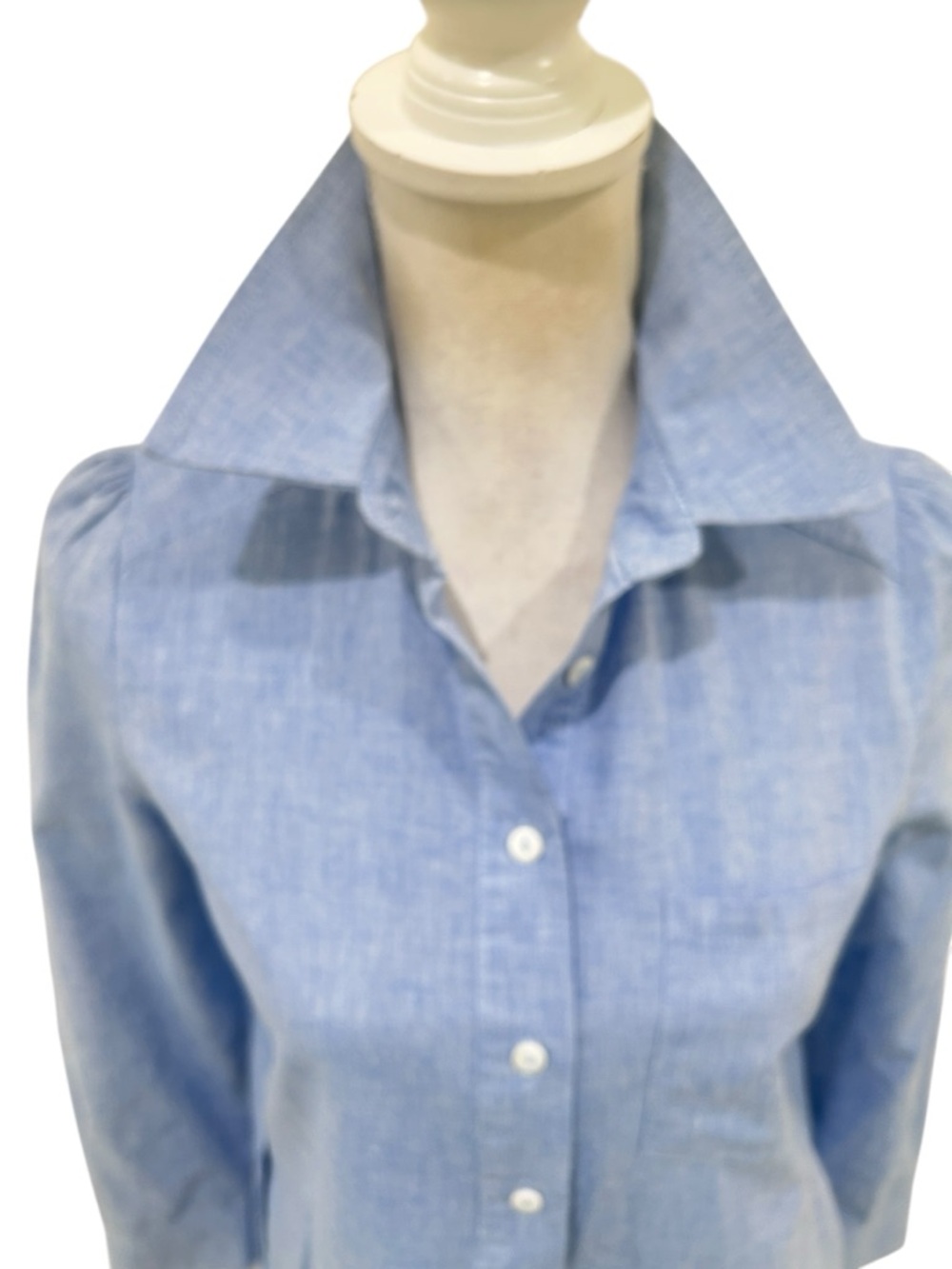 Tuckernuck Callahan Light Blue chambray Long-Sleeve Shirt Dress ruffle hem xs - Picture 9 of 15